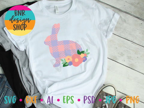 Plaid Bunny SVG SVG BNRDesignShop 