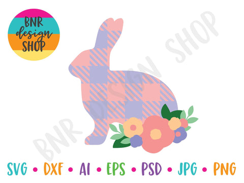 Plaid Bunny SVG SVG BNRDesignShop 