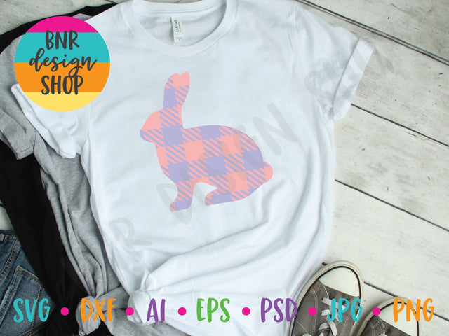 Plaid Bunny SVG SVG BNRDesignShop 