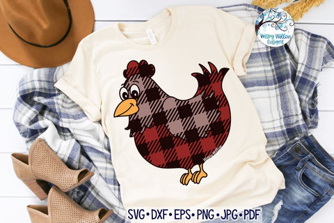 Plaid Chicken SVG SVG Wispy Willow Designs 
