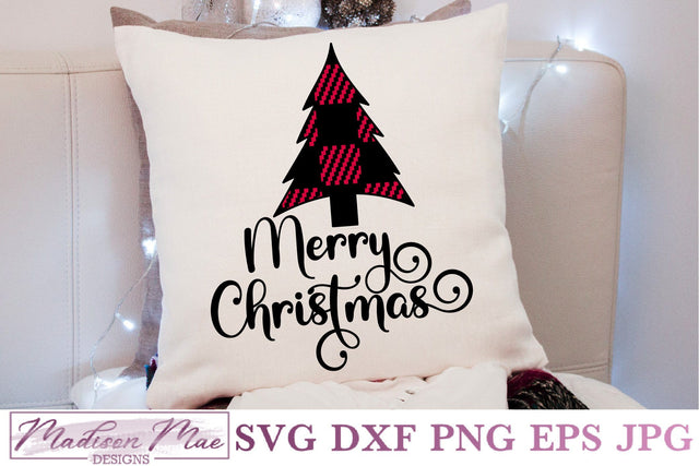 Plaid Christmas Tree, Merry Christmas SVG SVG Madison Mae Designs 