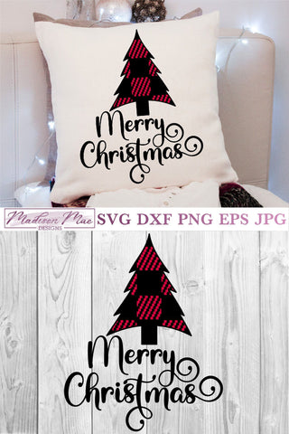Plaid Christmas Tree, Merry Christmas SVG SVG Madison Mae Designs 