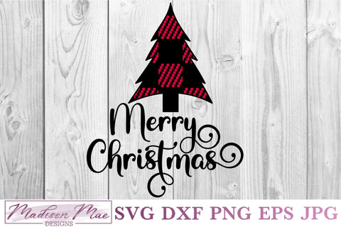 Plaid Christmas Tree, Merry Christmas SVG SVG Madison Mae Designs 