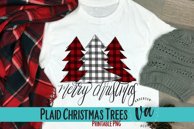 Plaid Christmas Tree Sublimation PNG Sublimation V. Anderson Designs 