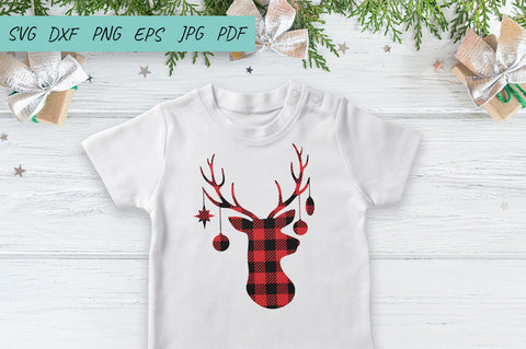 Plaid Deer SVG | Plaid Deer Head SVG | Antlers Buck SVG Irina Ostapenko 