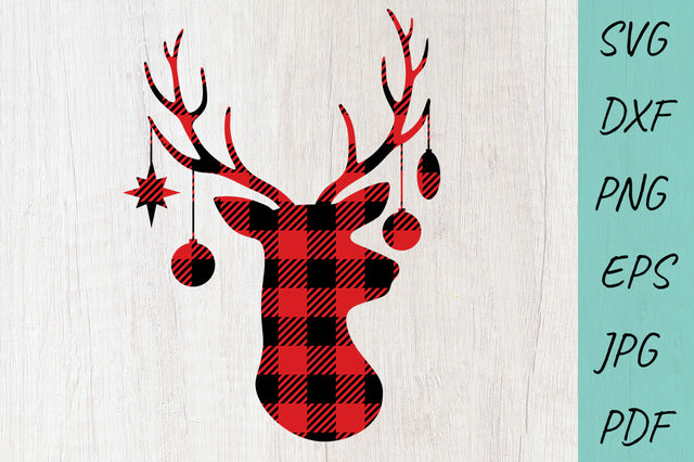 Plaid Deer SVG | Plaid Deer Head SVG | Antlers Buck SVG Irina Ostapenko 