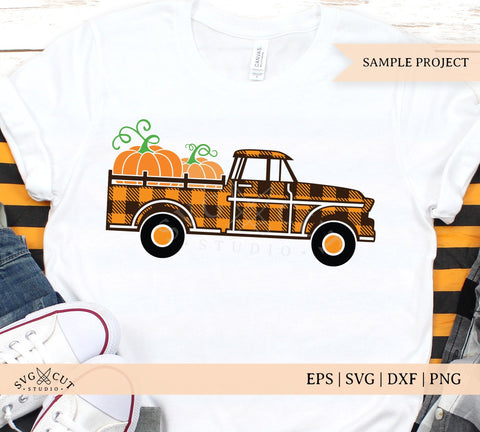Plaid Fall Vintage Truck SVG Files SVG SVG Cut Studio 