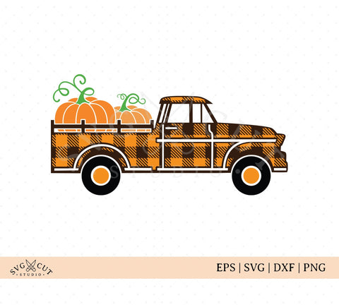 Plaid Fall Vintage Truck SVG Files SVG SVG Cut Studio 