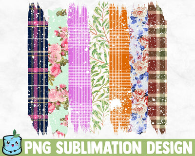 Plaid Flowers Brush Strokes SVG MintyMarshmallows 