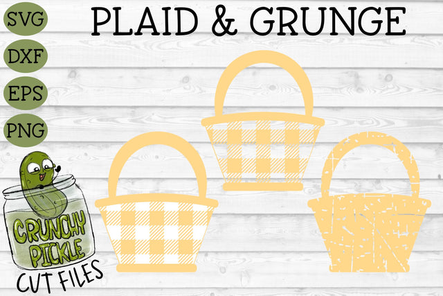 Plaid & Grunge Basket SVG SVG Crunchy Pickle 