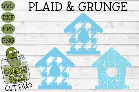 Plaid & Grunge Birdhouse SVG SVG Crunchy Pickle 