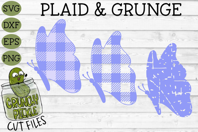 Plaid & Grunge Butterfly 2 SVG SVG Crunchy Pickle 