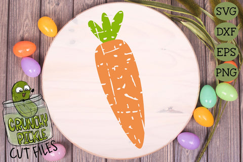 Plaid & Grunge Carrot Easter SVG SVG Crunchy Pickle 