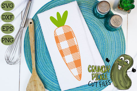Plaid & Grunge Carrot Easter SVG SVG Crunchy Pickle 