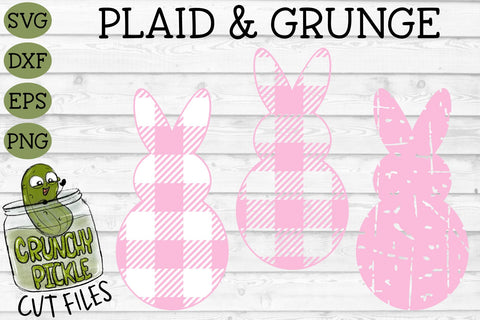 Plaid & Grunge Easter Bunny 1 SVG SVG Crunchy Pickle 