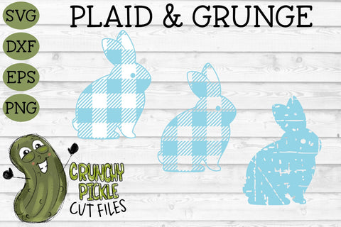 Plaid & Grunge Easter Bunny 3 SVG SVG Crunchy Pickle 