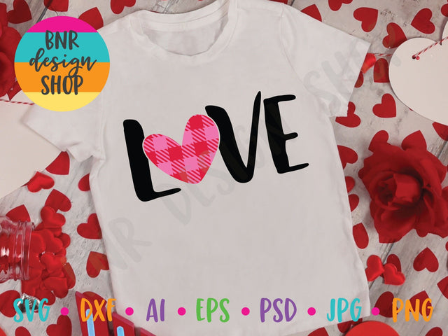 Plaid Heart Love SVG SVG BNRDesignShop 