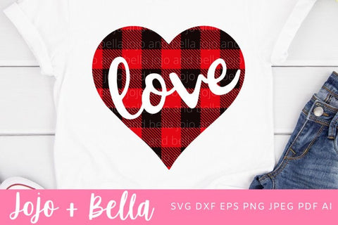 Plaid Heart Svg, Love plaid heart svg, Love Svg, Valentines Svg, Plaid Heart Clipart, Plaid Heart Iron on, Valentines Day Heart Svg SVG Jojo&Bella 
