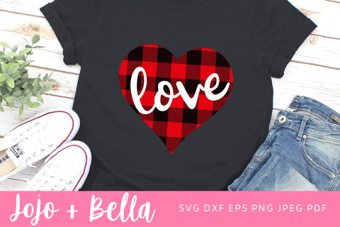 Plaid Heart Svg, Love plaid heart svg, Love Svg, Valentines Svg, Plaid Heart Clipart, Plaid Heart Iron on, Valentines Day Heart Svg SVG Jojo&Bella 