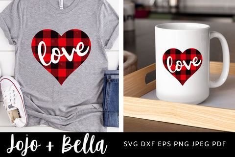 Plaid Heart Svg, Love plaid heart svg, Love Svg, Valentines Svg, Plaid Heart Clipart, Plaid Heart Iron on, Valentines Day Heart Svg SVG Jojo&Bella 