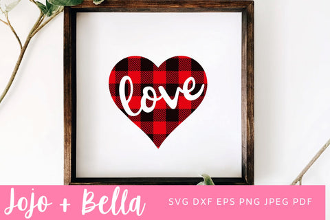 Plaid Heart Svg, Love plaid heart svg, Love Svg, Valentines Svg, Plaid Heart Clipart, Plaid Heart Iron on, Valentines Day Heart Svg SVG Jojo&Bella 