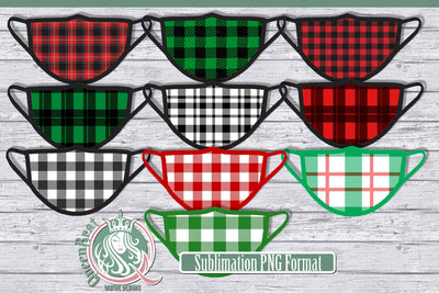 Plaid Mask Sublimation Sublimation QueenBrat Digital Designs 