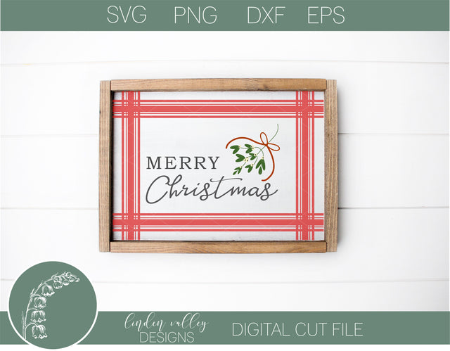 Plaid Merry Christmas SVG SVG Linden Valley Designs 