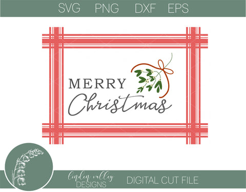 Plaid Merry Christmas SVG SVG Linden Valley Designs 