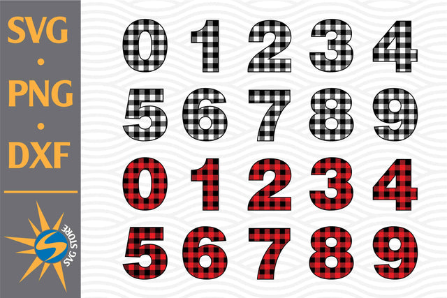 Plaid Numbers SVG, PNG, DXF Digital Files Include SVG SVGStoreShop 