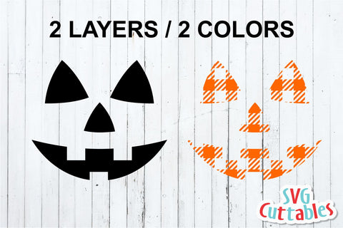 Plaid Pumpkin Face | Halloween Svg Cuttables 