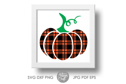 Plaid pumpkin PNG with Buffalo plaid Sublimation Artisan Craft SVG 