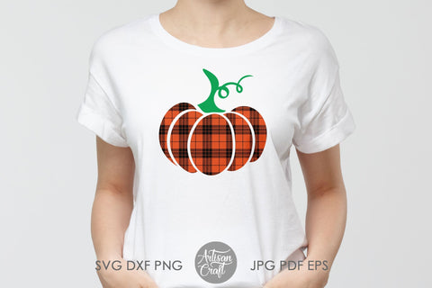 Plaid pumpkin PNG with Buffalo plaid Sublimation Artisan Craft SVG 