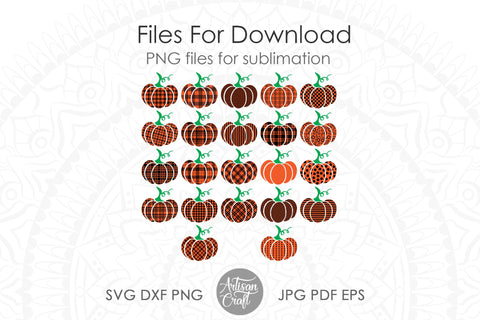 Plaid pumpkin PNG with Buffalo plaid Sublimation Artisan Craft SVG 