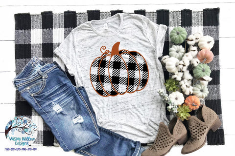 Plaid Pumpkin SVG SVG Wispy Willow Designs 