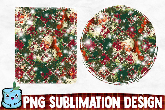 Plaid Santa Christmas Backgrounds Sublimation MintyMarshmallows 