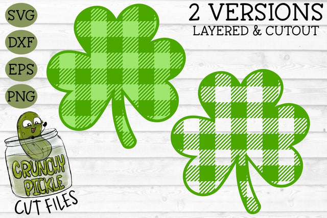Plaid Shamrock Clover SVG file SVG Crunchy Pickle 