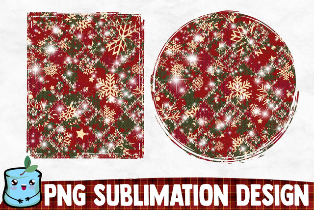 Plaid Snowflakes Christmas Backgrounds Sublimation MintyMarshmallows 