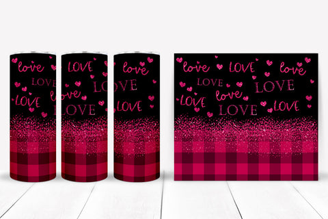 Plaid Valentine Tumbler PNG I Valentines Day Sublimation 20 Oz Tumbler Sublimation Happy Printables Club 