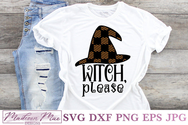Plaid Witch Hat, Witch Please, Halloween SVG SVG Madison Mae Designs 