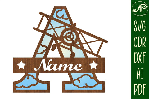 Plane Capital Monogram Letter A SVG Cut SVG APInspireddesigns 