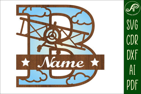 Plane Capital Monogram Letter B SVG Cut SVG APInspireddesigns 