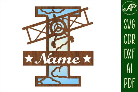 Plane Capital Monogram Letter I SVG Cut SVG APInspireddesigns 