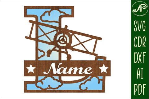 Plane Capital Monogram Letter L SVG Cut SVG APInspireddesigns 