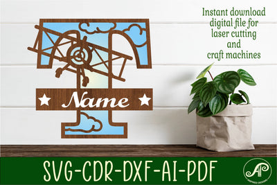 Plane Capital Monogram Letter T SVG Cut SVG APInspireddesigns 