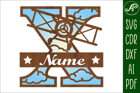 Plane Capital Monogram Letter X SVG Cut SVG APInspireddesigns 