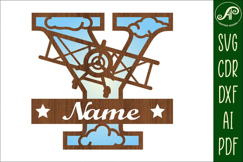 Plane Capital Monogram Letter Y SVG Cut SVG APInspireddesigns 