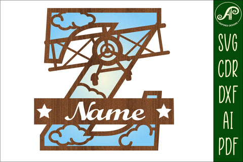 Plane Capital Monogram Letter Z SVG Cut SVG APInspireddesigns 