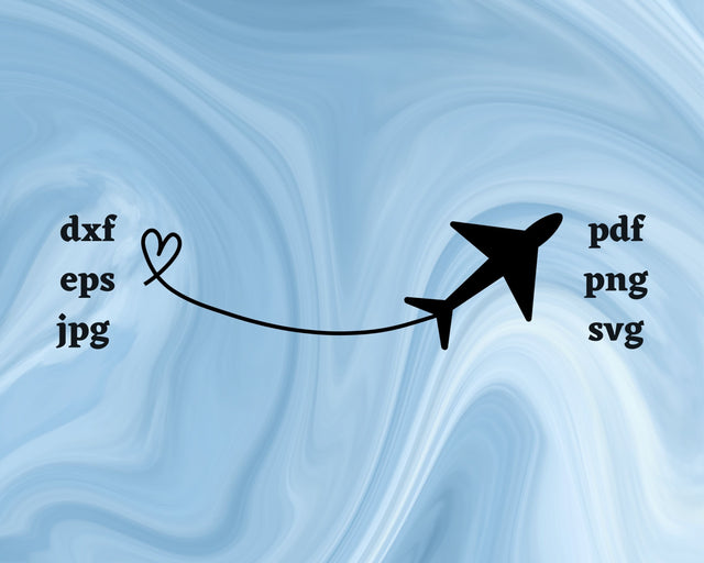 Plane Heart SVG Cut File SVG Northern Light SVG 