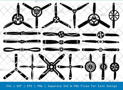 Plane Propellers Silhouette Svg Cricut Cut Files Png Bundle, SB01075 SVG ETC Craft 