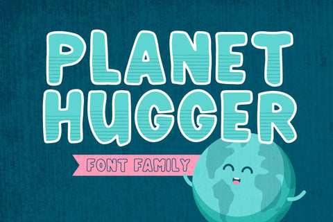 Planet Hugger | A Layered Font Family Font The Pretty Letters 